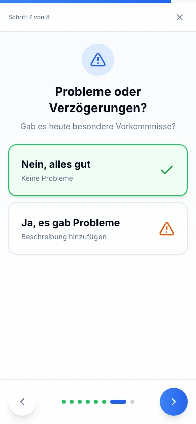 Rappo mobiler Assistent: Probleme melden Ja/Nein